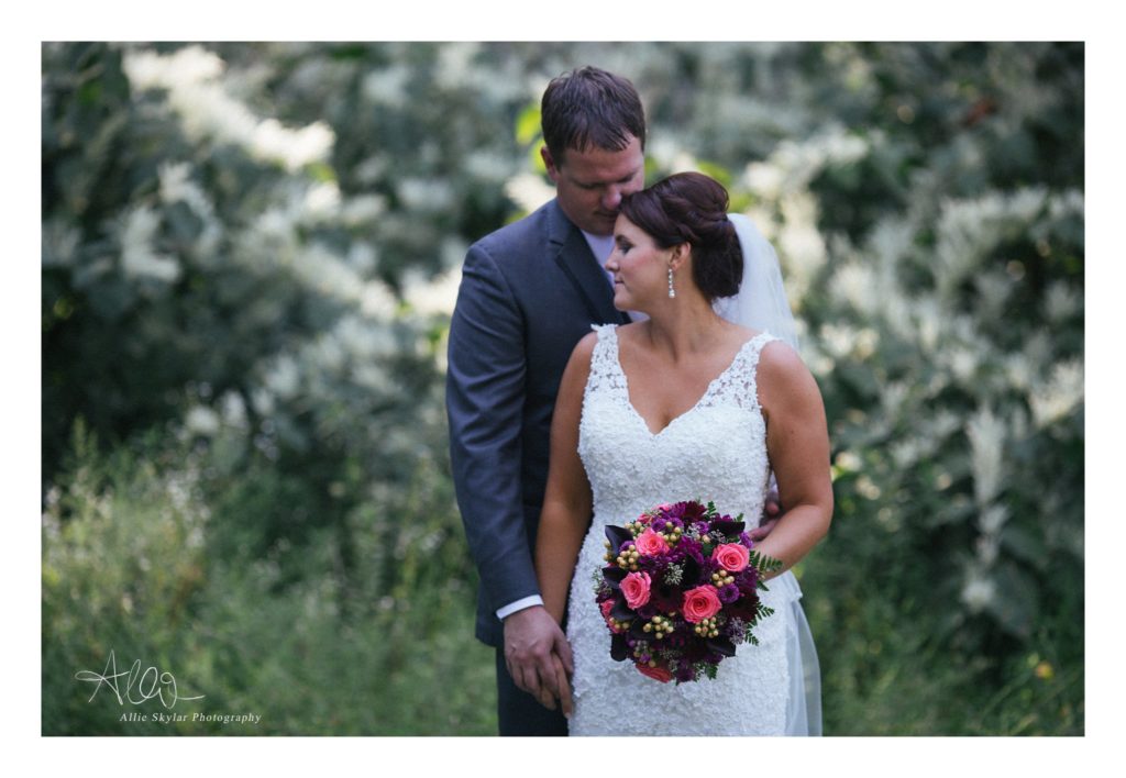 bride and groom portraits at columbia county twin bridges