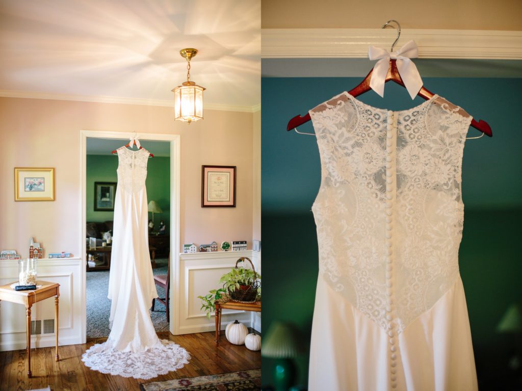 silk wedding dress with lace y nouvelle amsale