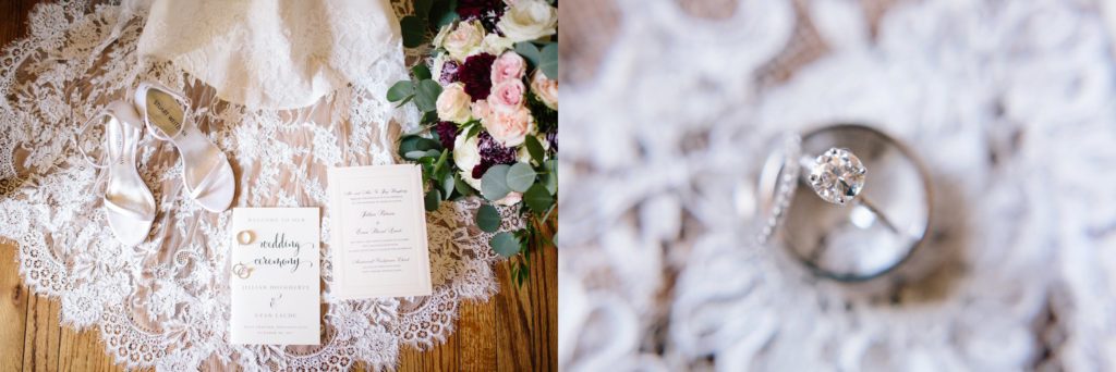 silk wedding dress with lace