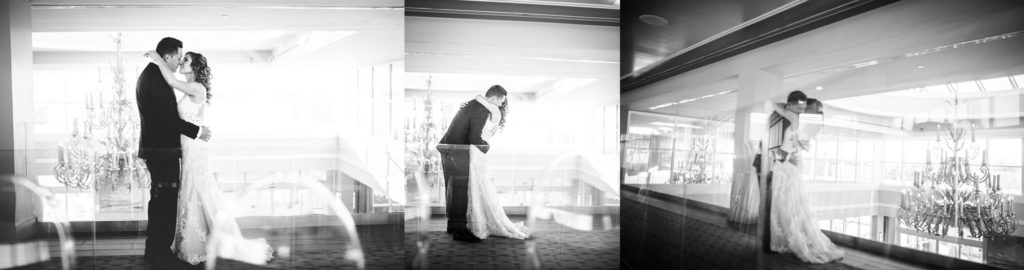 bride and groom first look at ocean place resort and spa in long branch NJ