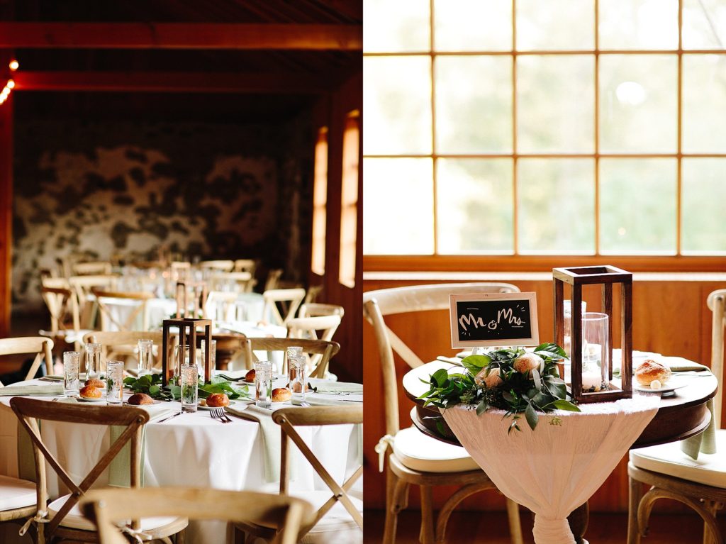 simple wedding reception details at Grace Winery in Glen Mills, PA