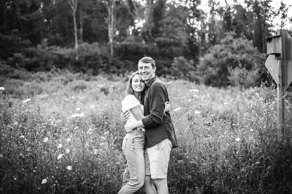 couple kiss during their engagement session at Jacobsburg Park in Lehigh Valley
