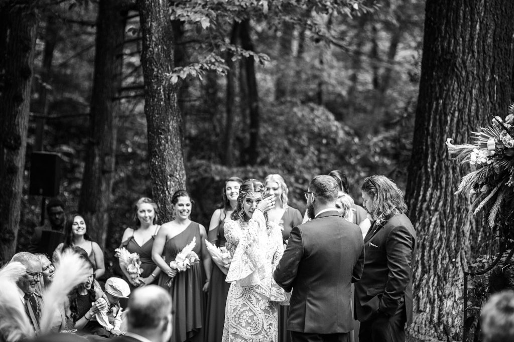 boho wedding in the woods at pump house b&b