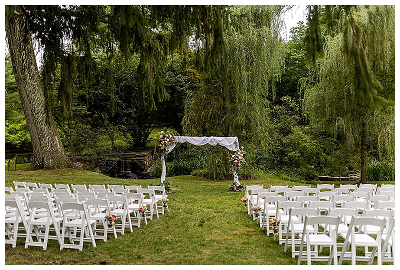 outdoor wedding ceremony at the Appleford Estate in Villanova Pennsylvania
