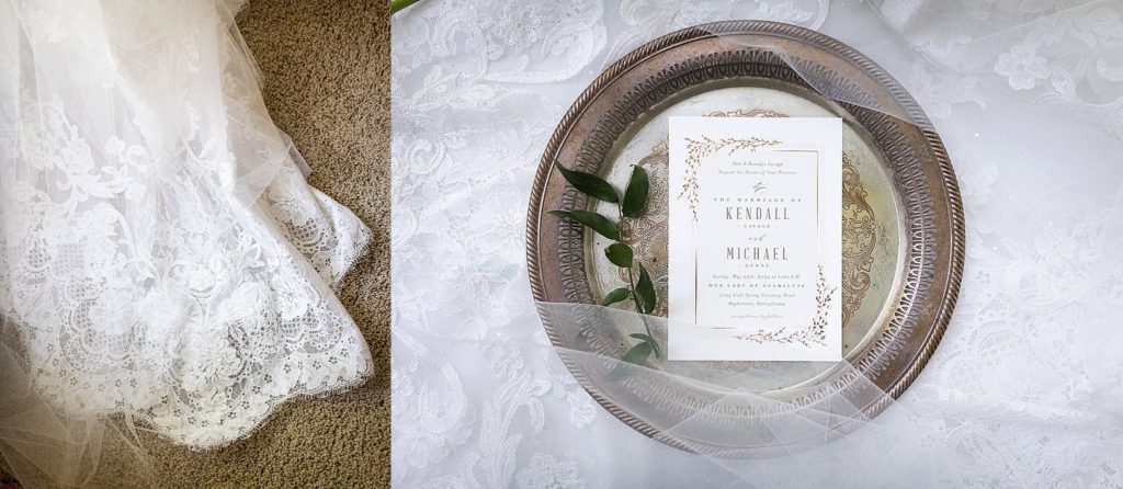 bridal details for kendall and mike's pen ryn wedding