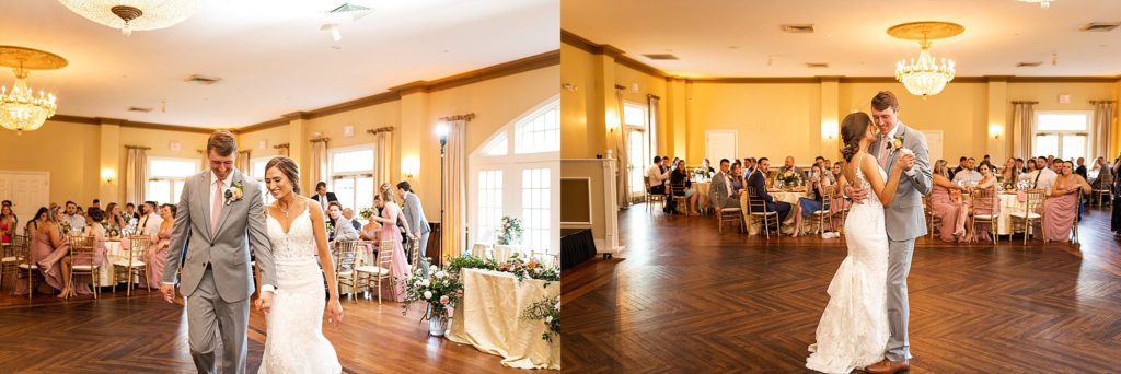 bride and groom share their first dance at their pen ryn estate wedding