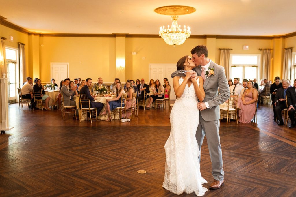 bride and groom share their first dance at Belle Voir Manor at pen ryen estate