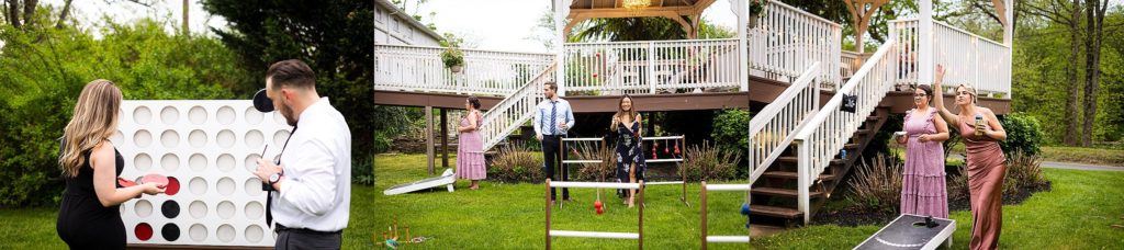 lawn games for wedding guests at the barn at boones dam